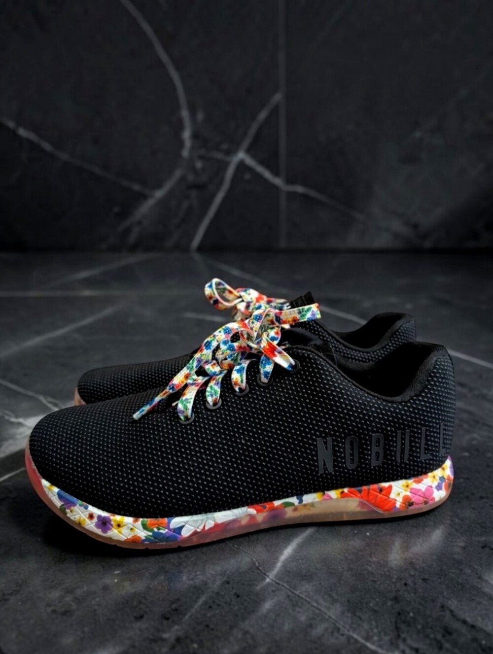 Nwot! Nobull Impact Daisy Floral Trainer Sneakers, Black